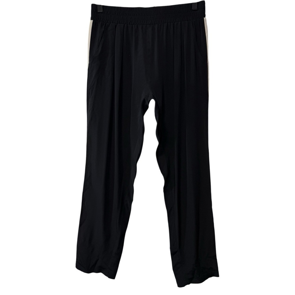 Patterson J. Kincaid Silk Black Relaxed Straight Leg Pants